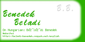 benedek beladi business card